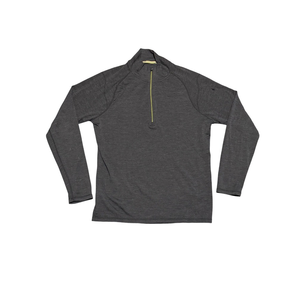 Smartwool Mens Merino 250 Quarter Zip Base Layer Gray Long Sleeve Shirt L